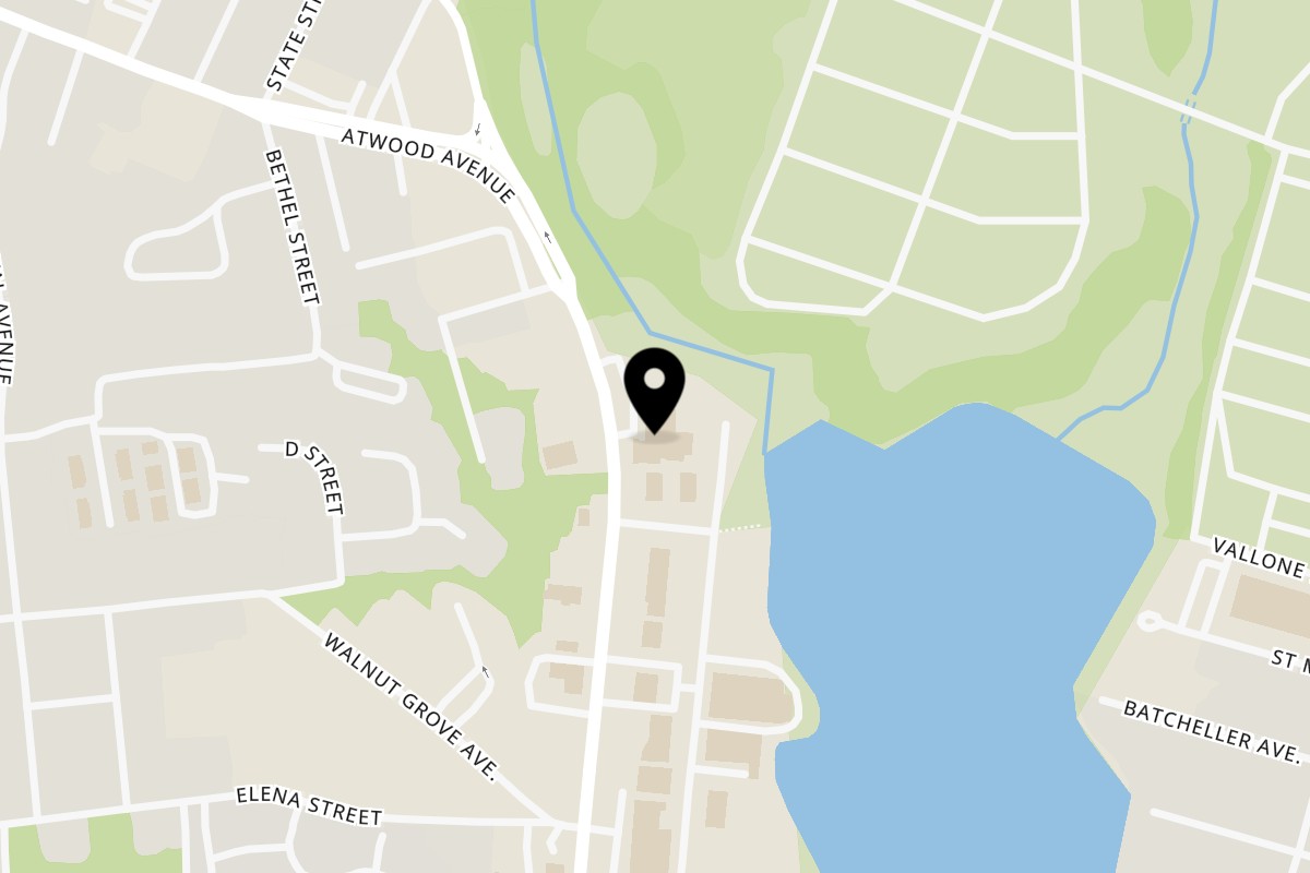 Map showing the location of Cucina Rustica on 555 Atwood Ave in Cranston